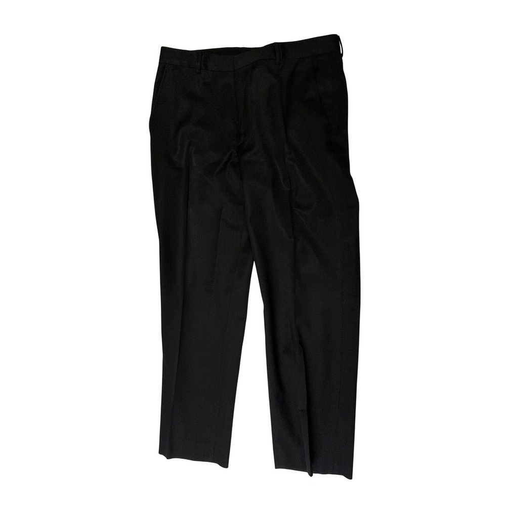 Banana Republic Mens 34x30 Black Dress Pants Flat Front Tailored Trousers